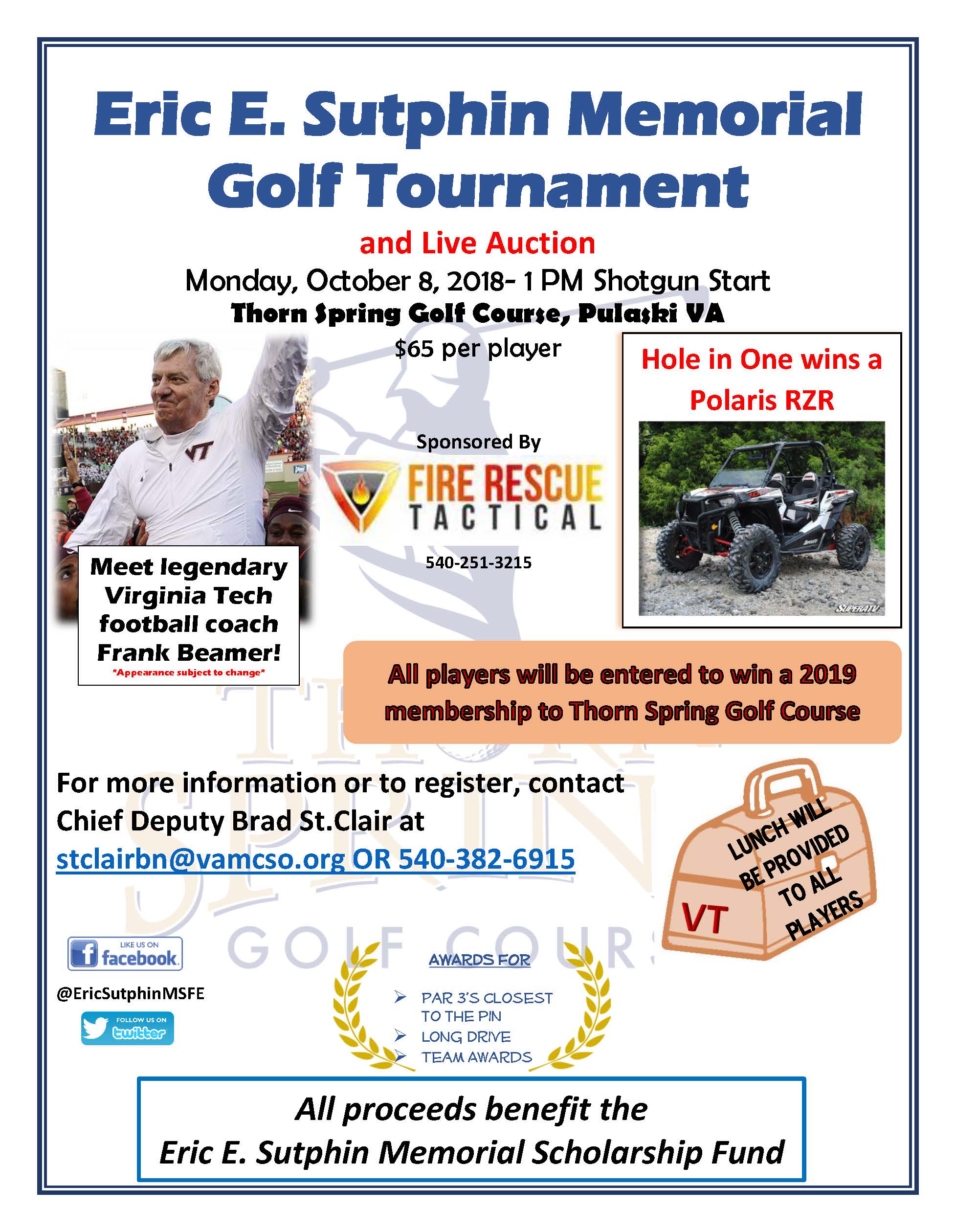 2018 Tournament Schedule Thronspring Golf Course